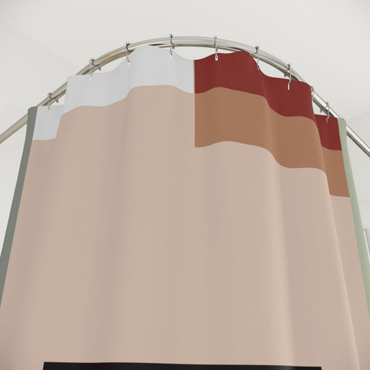 Pixel Grid Geometric Shower Curtain