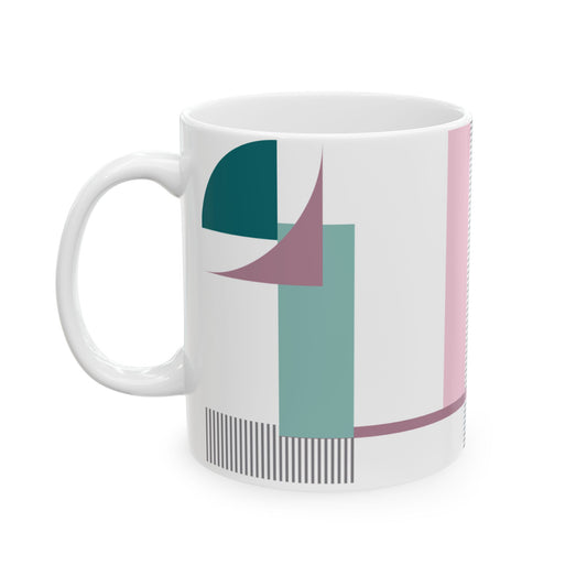 Teal & Mauve Geometric Coffee Mug | 11 oz Mug