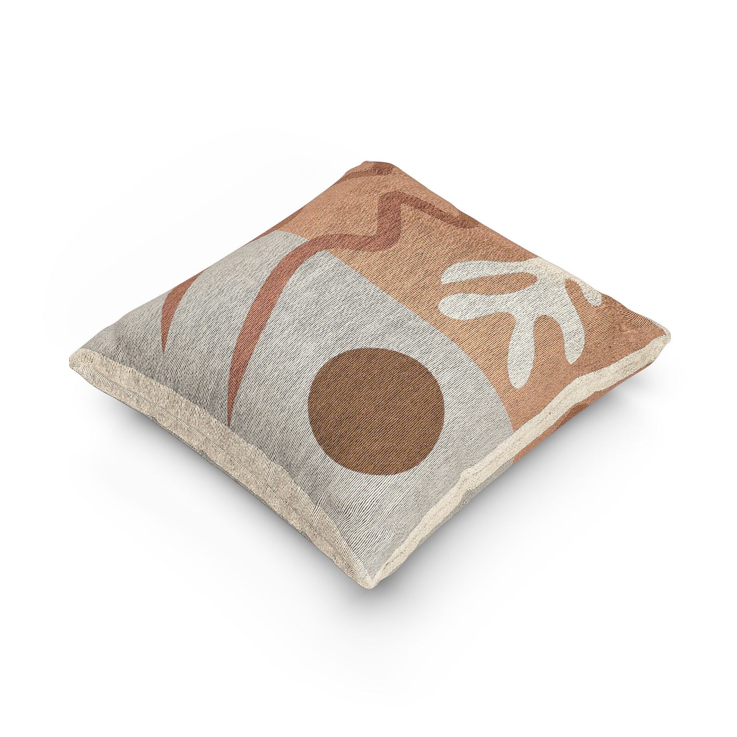 “Sun & Root” – Abstract Nature-Inspired Throw Pillow