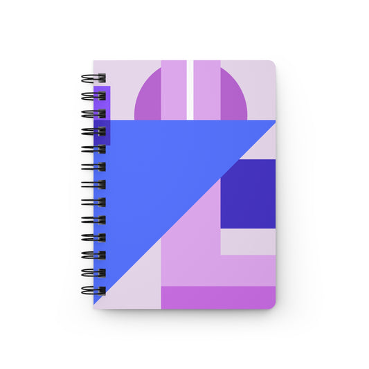 Dynamic Pop Art Geometric Spiral Notebook | Vibrant Purple & Blue Abstract Journal | Bold Modern Stationery