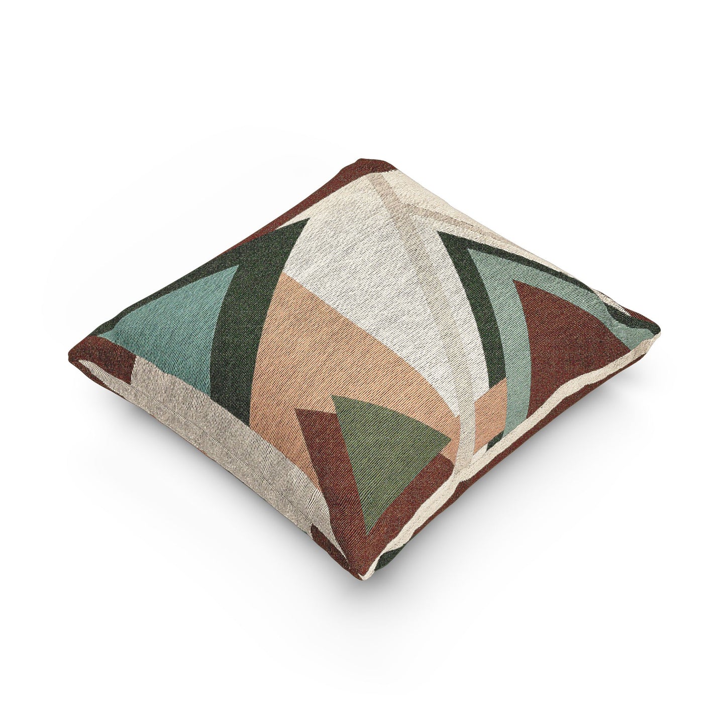 Southwestern Geometric Throw Pillow | Modern Tribal Triangles Cushion | Terracotta & Teal Decor