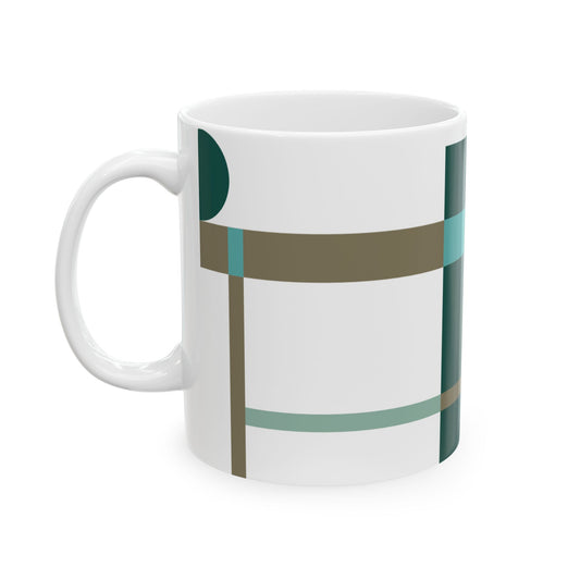 Teal & Earth Tones Abstract Coffee Mug | 11 oz Mug