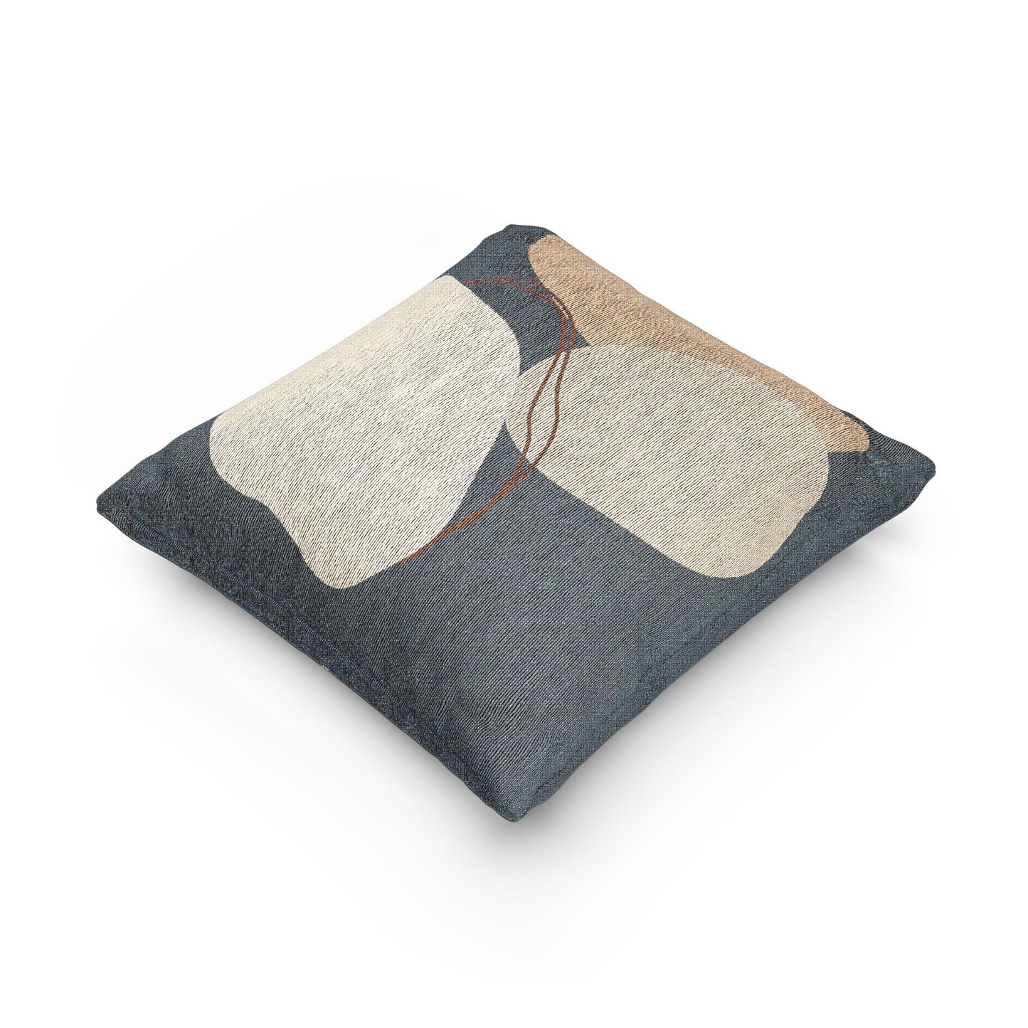Organic Layers Throw Pillow – Earth Tones & Flowing Linework
