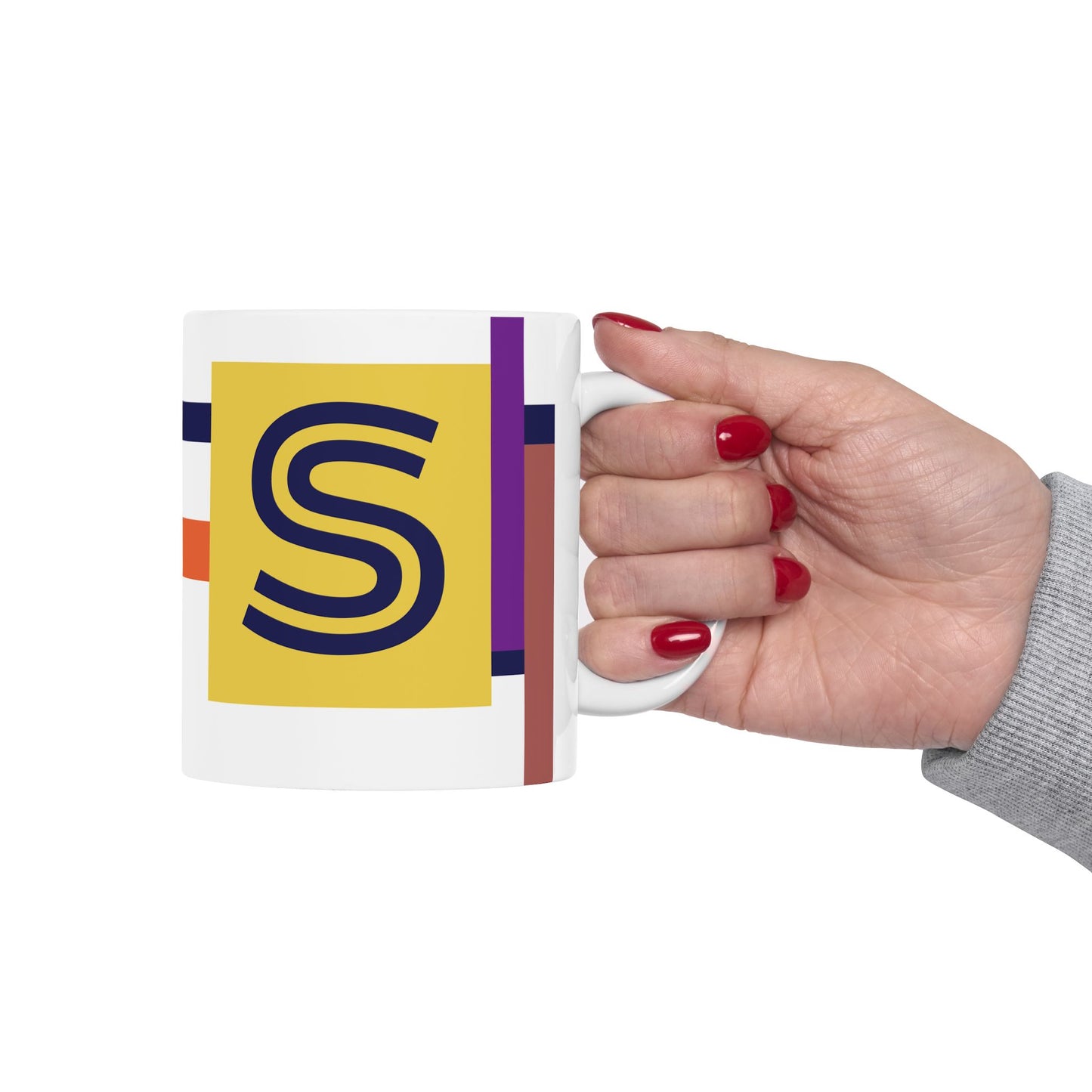 "S" Modular Composition – Bauhaus Abstract Monogram Mug | 11 oz Mug