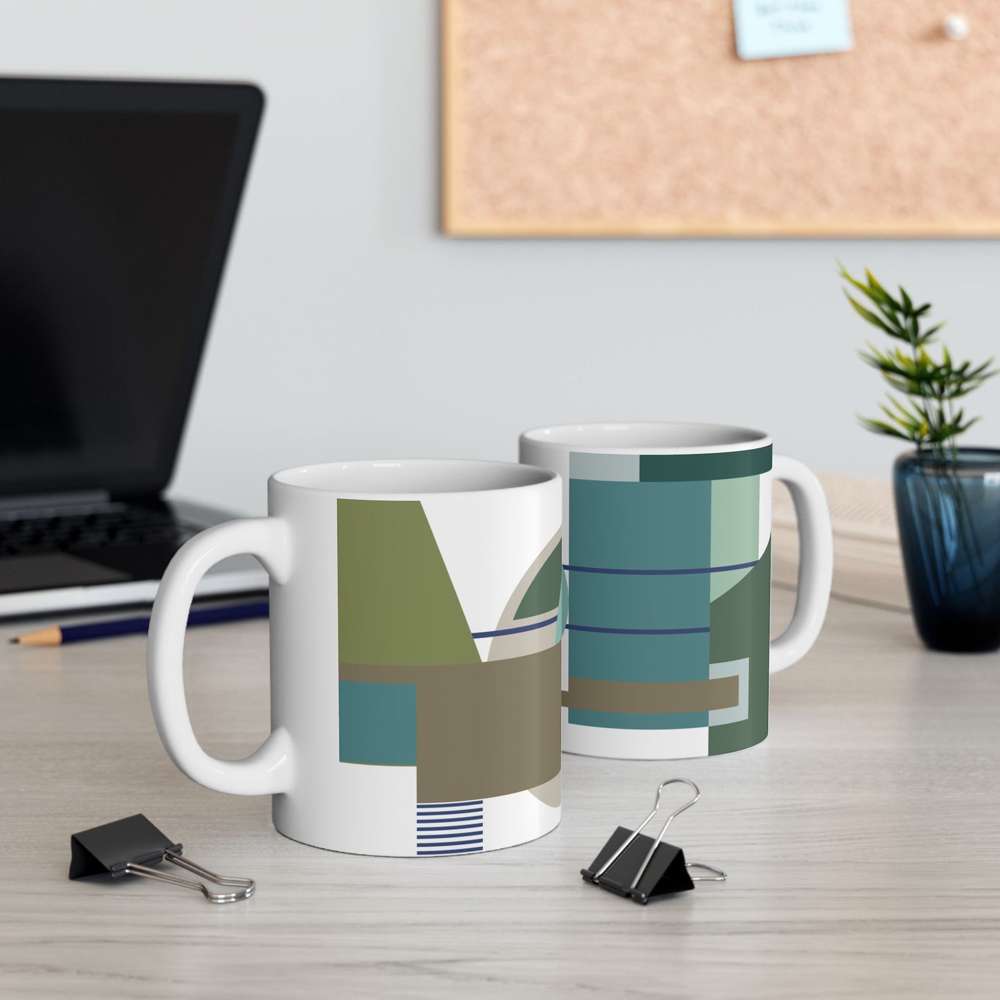 Mid-Century Geometric Abstract Coffee Mug | Mid-Century Kitchenware | 11 oz Mug