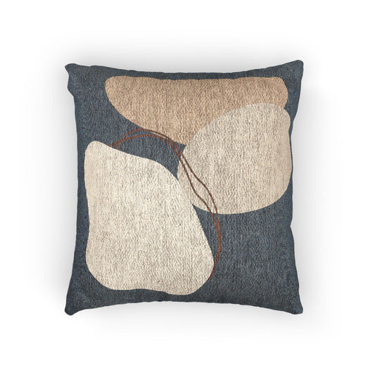 Organic Layers Throw Pillow – Earth Tones & Flowing Linework