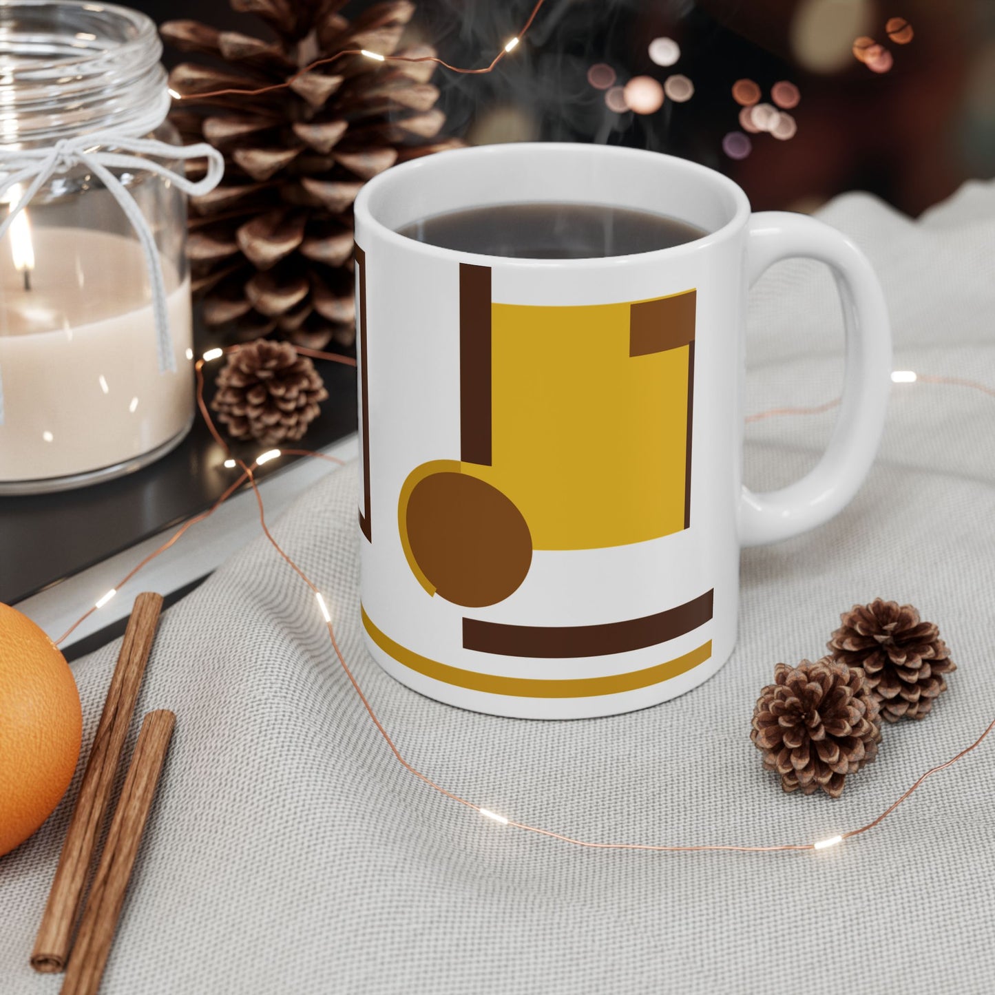 Golden Circle & Linework Coffee Mug | 11 oz Mug
