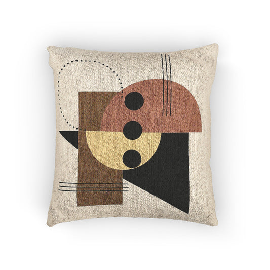 Modular Totem Throw Pillow – Earth Tones & Symbolic Geometry