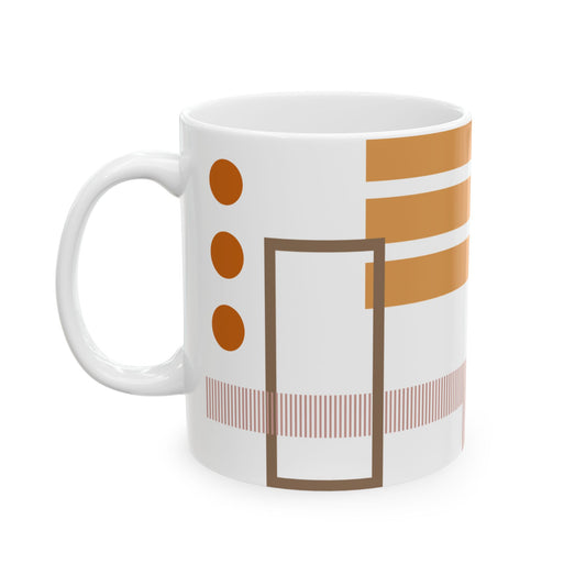 Orange Circles & Linework Coffee Mug | 11 oz Mug