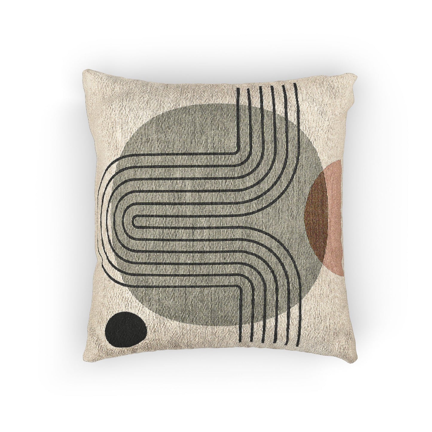 Organic Pathways – Geometric Woven Throw Pillow