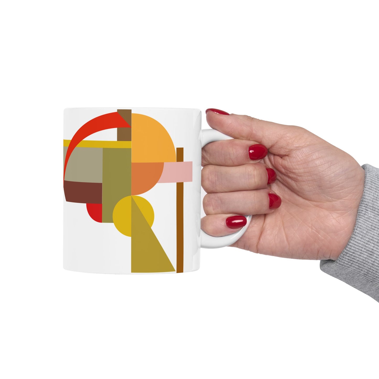 Mid-Century Modern Geometric Mug | Abstract Retro Art Coffee Cup | 11 oz. Mug