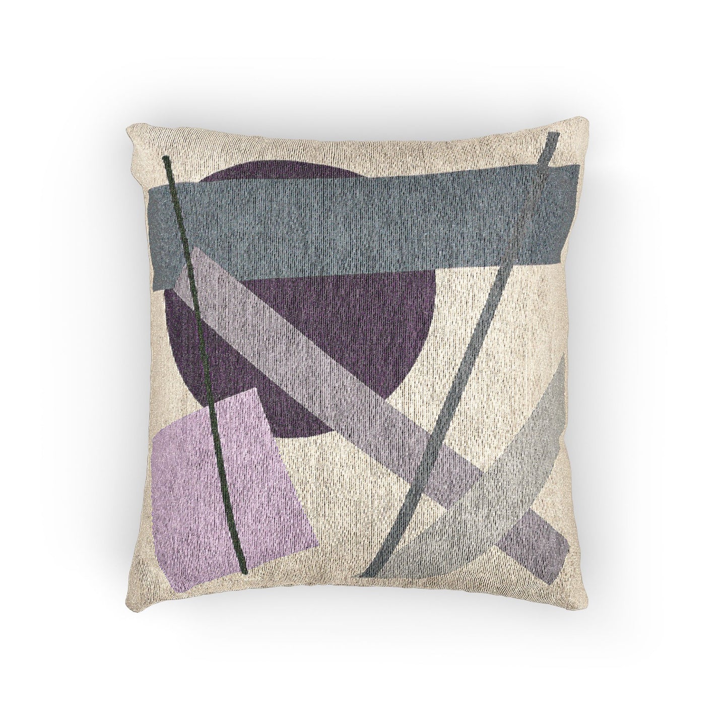 “Intersect Drift” – Abstract Throw Pillow in Lavender, Gray & Violet