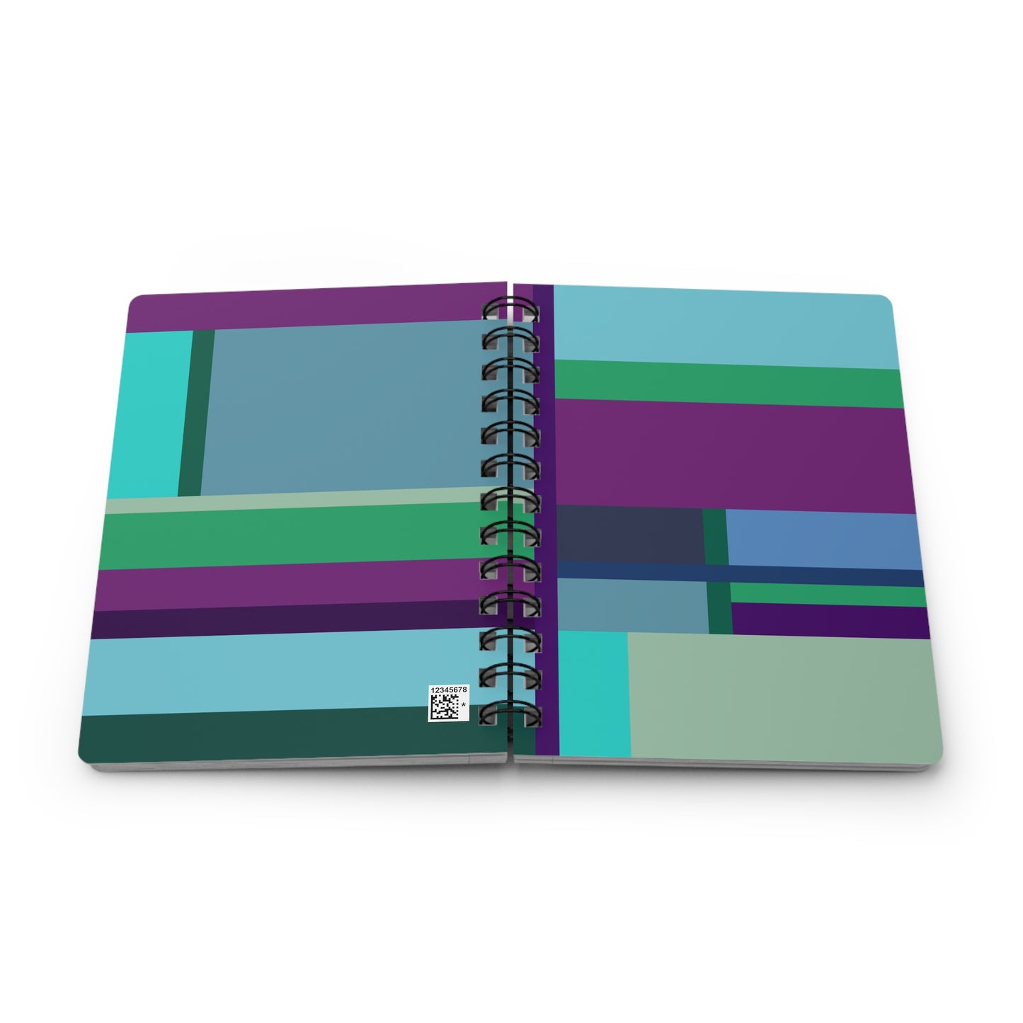 Spectrum Blocks Spiral Notebook – Teal & Violet Abstract