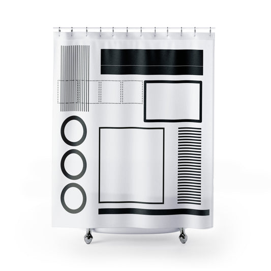 Modern Minimalist Shower Curtain – Geometric Abstraction Design