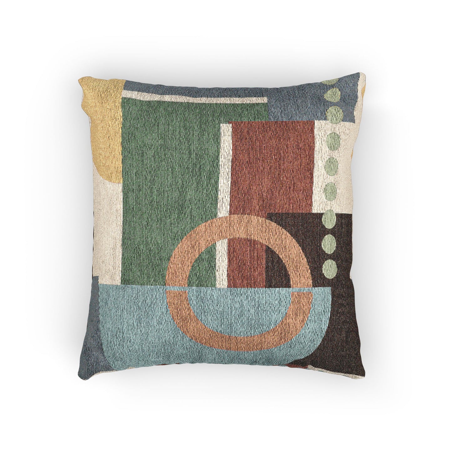 Modern Geometric Harmony Throw Pillow – Earthy Abstract Cushion