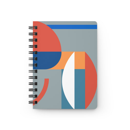 Vibrant Retro Geometric Spiral Notebook | Mid-Century Circles & Arcs Journal | Bold Stationery
