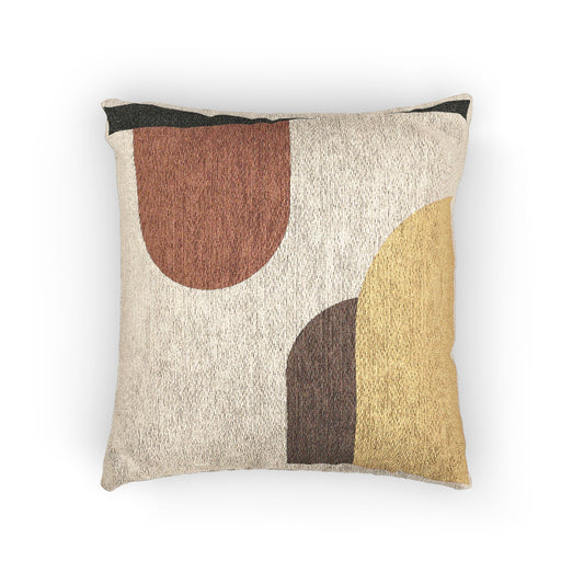 Capsule Rhythm Throw Pillow – Soft Geometry, Bold Contrast