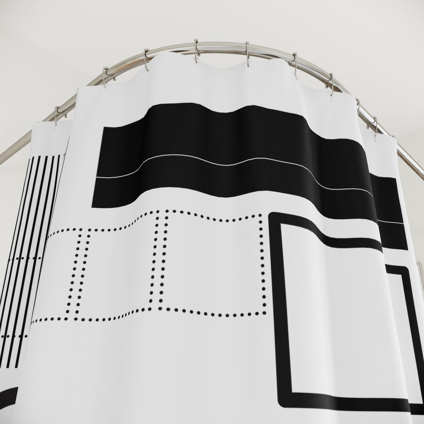 Modern Minimalist Shower Curtain – Geometric Abstraction Design