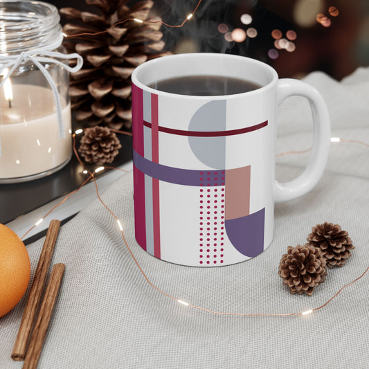 Arc & Dotted Lines Abstract Coffee Mug | 11 oz Mug