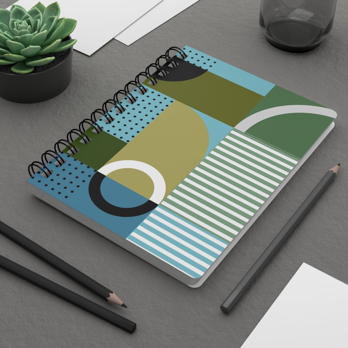The Geometric Pulse: Pattern-Block Spiral Notebook