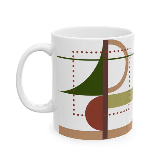 Dotted Frame & Geometric Shapes Coffee Mug | 11 oz Mug