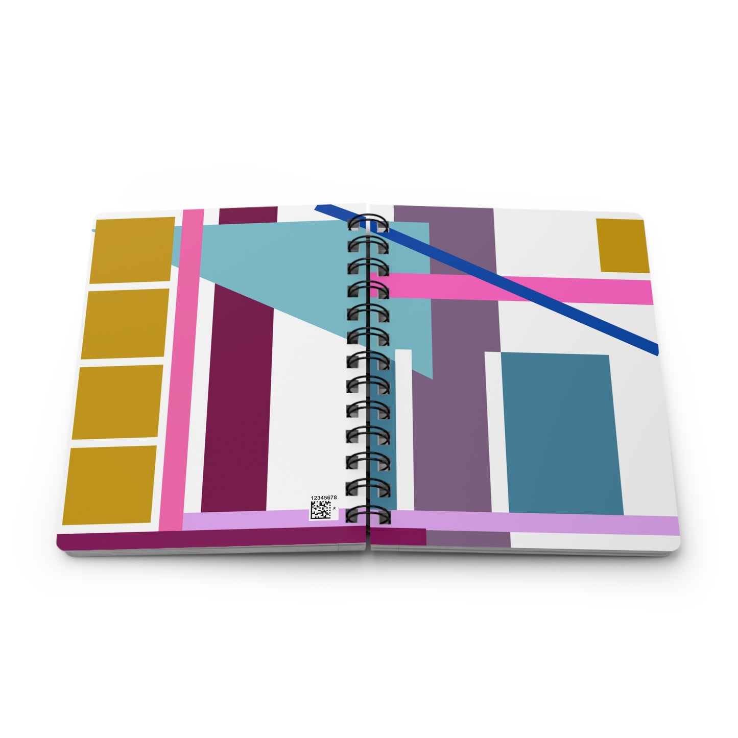Diagonal Rhythm Spiral Bound Journal | Sophisticated, high-contrast palette | Minimalist MCM Stationery