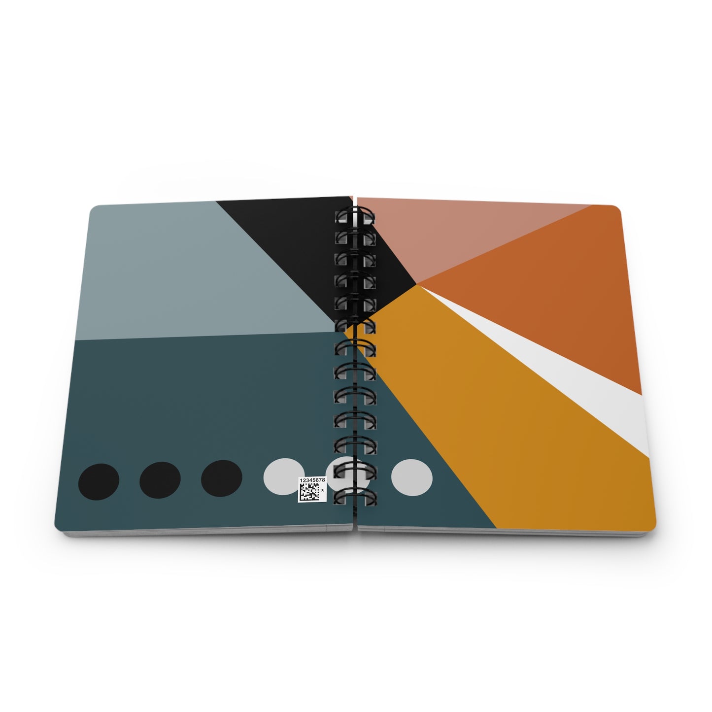 Modern Geometric Spiral Bound Journal | Stylish Notebook for Creative Writing, Sketching, Gift for Artists, Minimalist Stationery