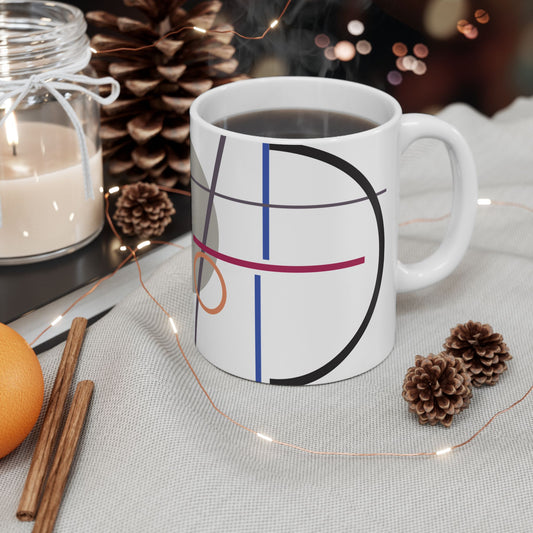 Circles & Stripes Abstract Coffee Mug | 11 oz Mug