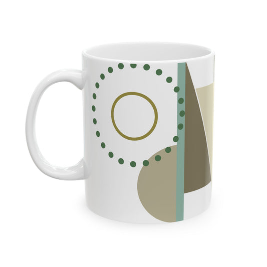 Olive Circle & Earth Tone Coffee Mug | 11 oz Mug