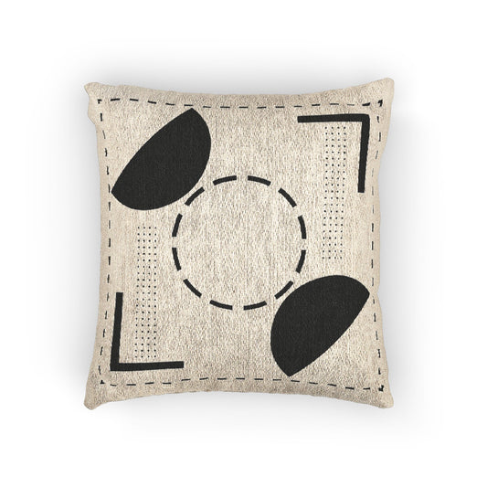 Stitched Minimalism – Geometric Woven Throw Pillow