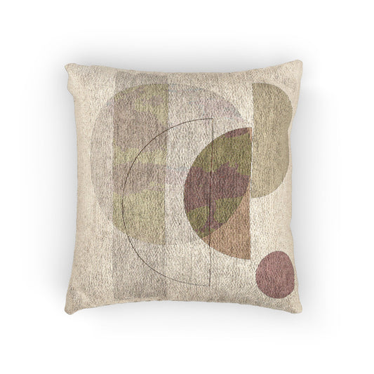 Minimalist Geometry Throw Pillow – Watercolor Texture & Muted Earth Tones