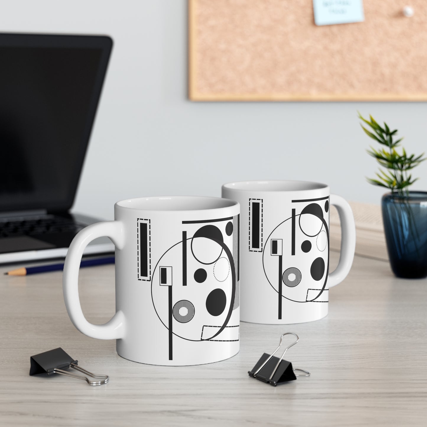 Conceptual Geometry Mug – Crescent, Particle & Axis-Inspired Design