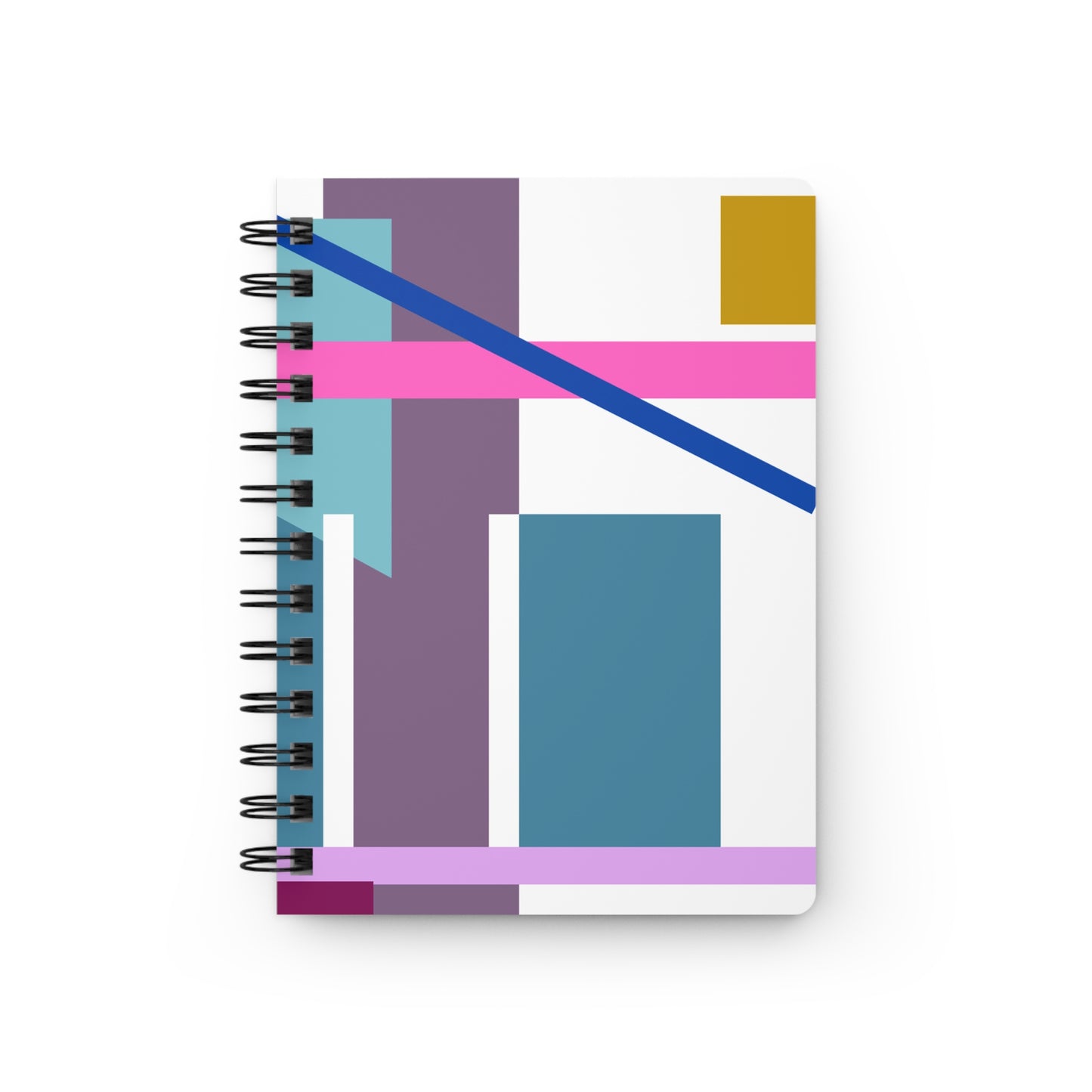 Diagonal Rhythm Spiral Bound Journal | Sophisticated, high-contrast palette | Minimalist MCM Stationery
