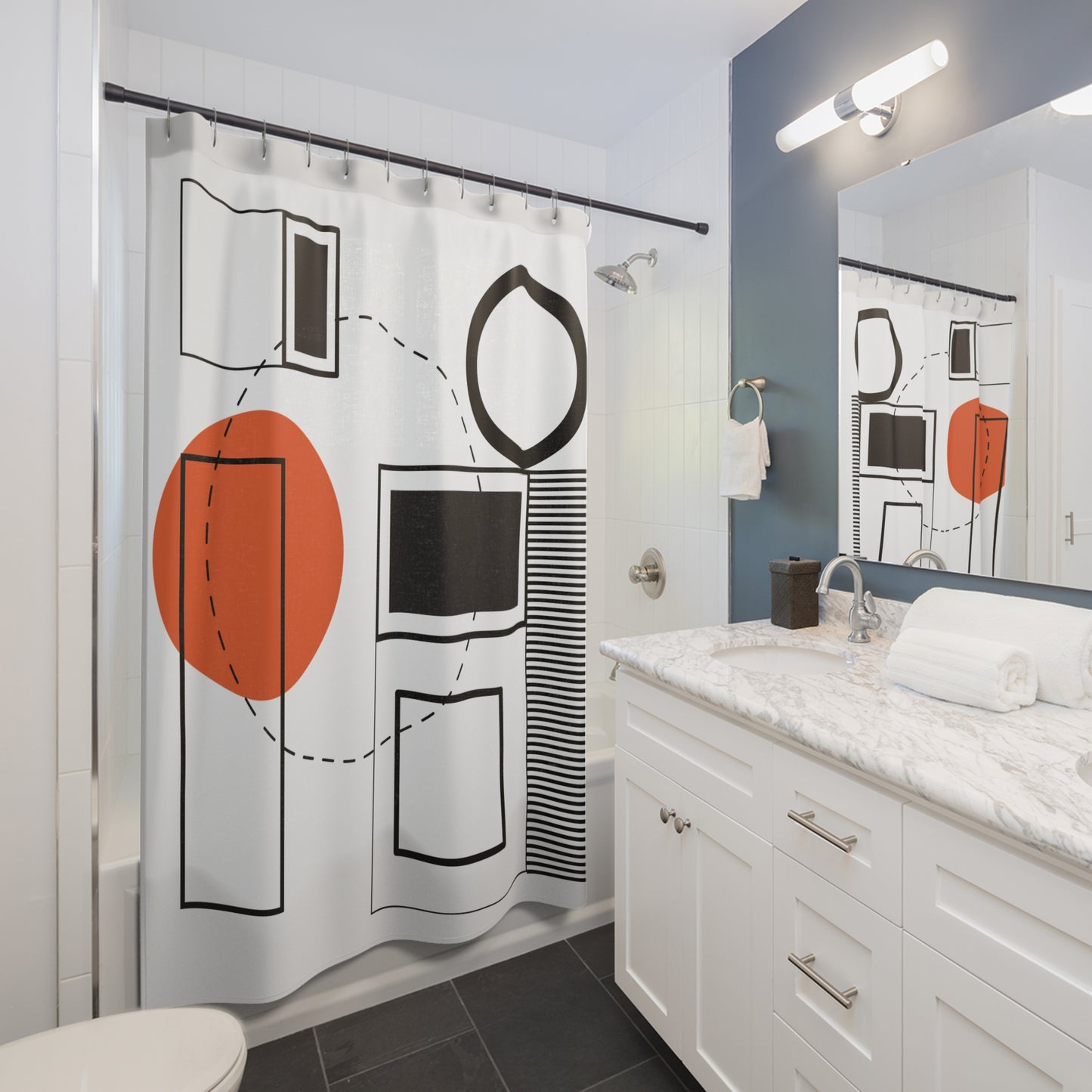 Modern Abstract Geometry – Shower Curtain