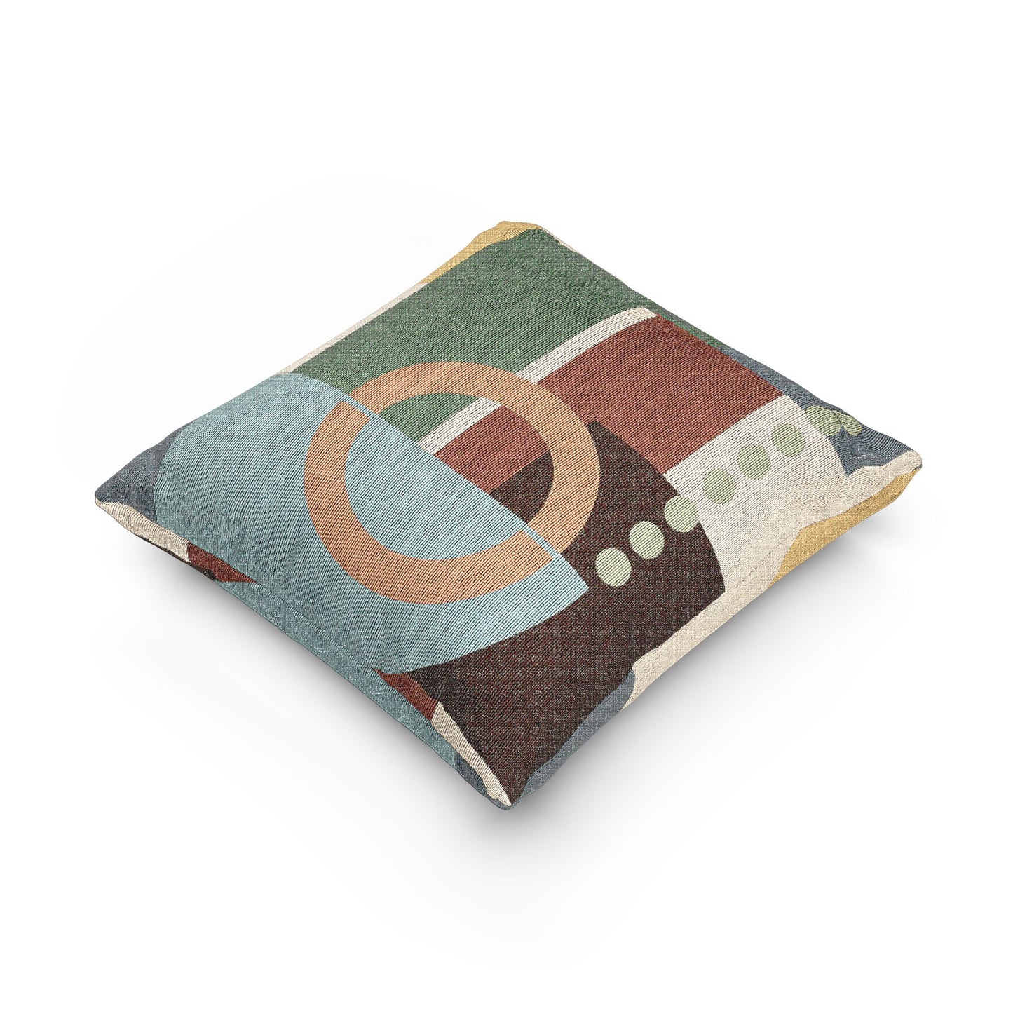 Modern Geometric Harmony Throw Pillow – Earthy Abstract Cushion