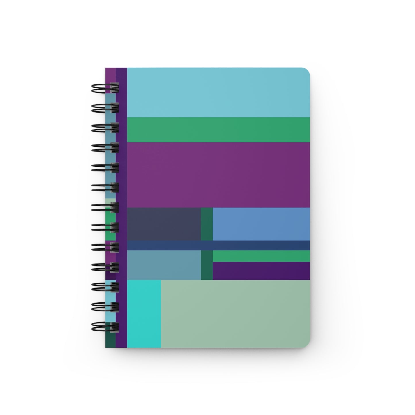 Spectrum Blocks Spiral Notebook – Teal & Violet Abstract
