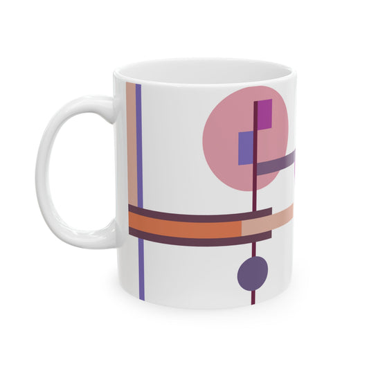 Vivid Circles & Bars Abstract Coffee Mug | 11 oz Mug