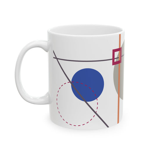 Circles & Stripes Abstract Coffee Mug | 11 oz Mug