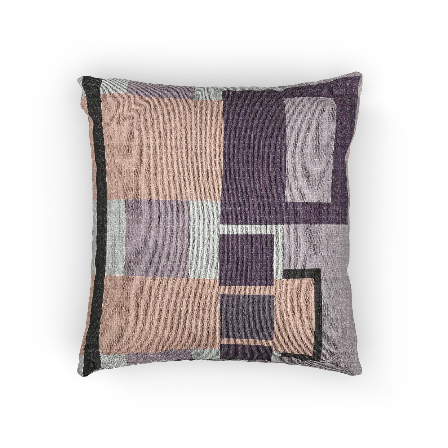 Minimalist Geometric Throw Pillow | Abstract Nested Rectangles Cushion | Dusty Lilac & Peach Decor