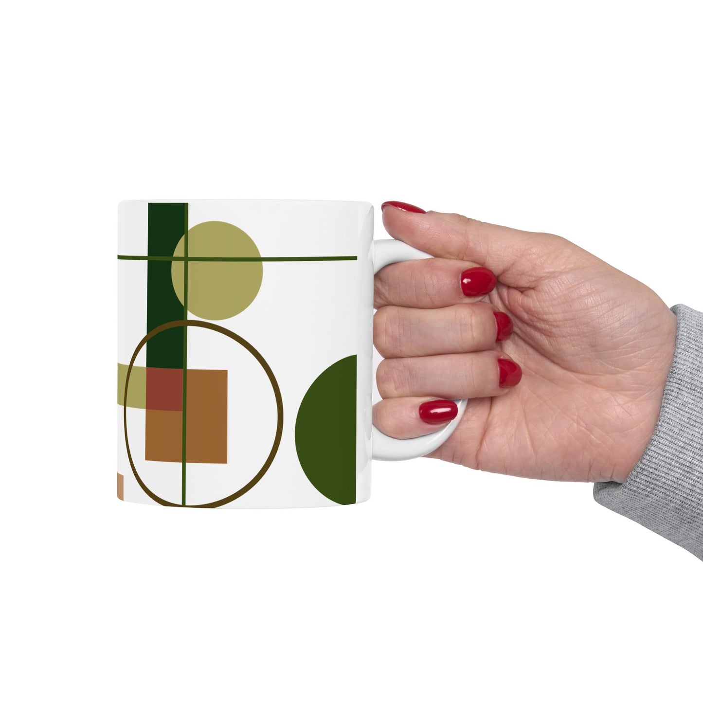 Dotted Frame & Geometric Shapes Coffee Mug | 11 oz Mug
