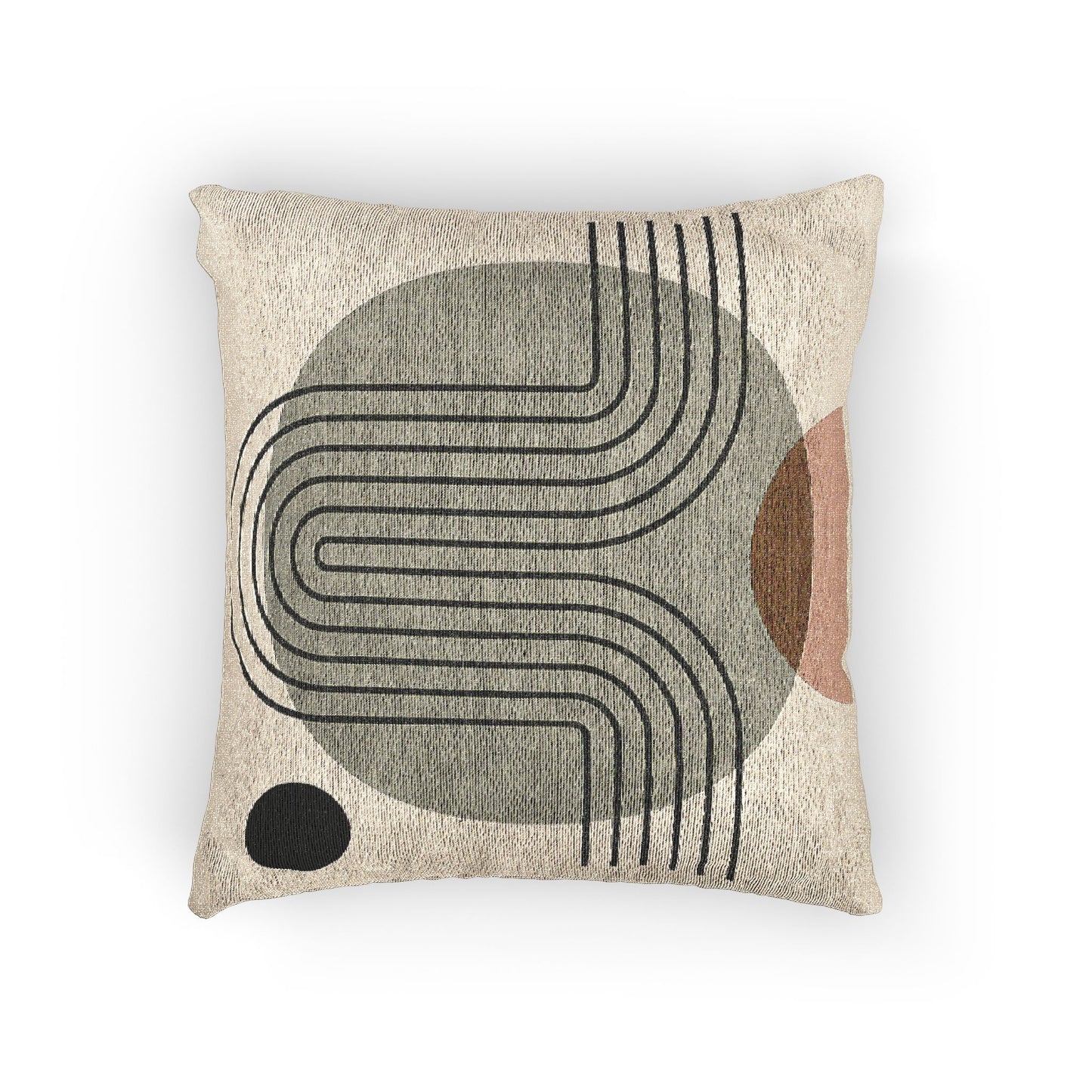 Organic Pathways – Geometric Woven Throw Pillow