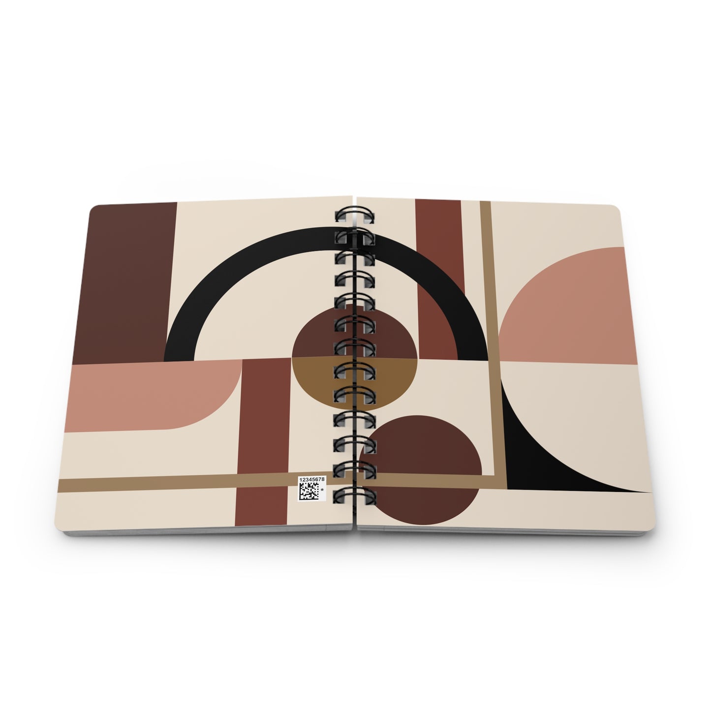 Boho Minimalist Spiral Notebook | Neutral Abstract Arch Journal | Soft Earth Tones Stationery