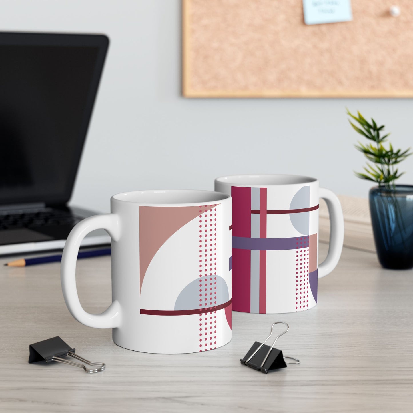 Arc & Dotted Lines Abstract Coffee Mug | 11 oz Mug