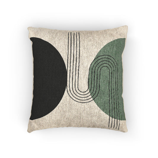 Modern Arc – Geometric Woven Throw Pillow