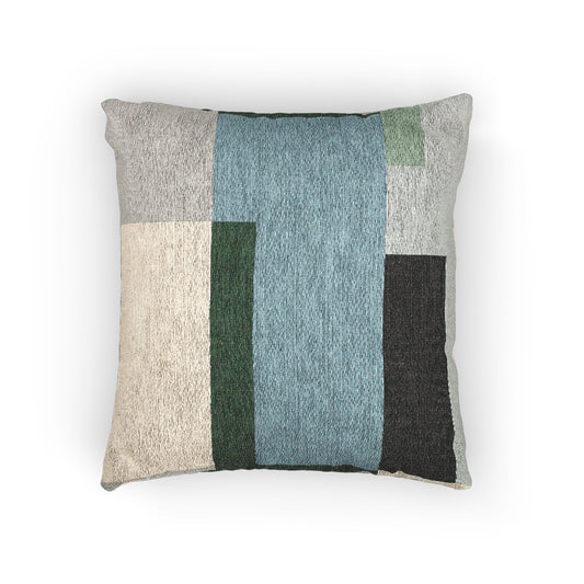 Cool Tones Geometric Throw Pillow | Urban Abstract Rectangle Cushion | Textured Modern Decor