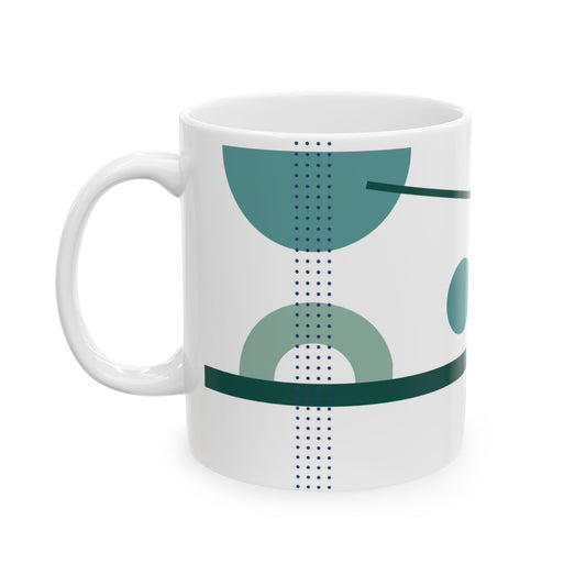 Teal Arc & Dot Column Coffee Mug | 11 oz Mug