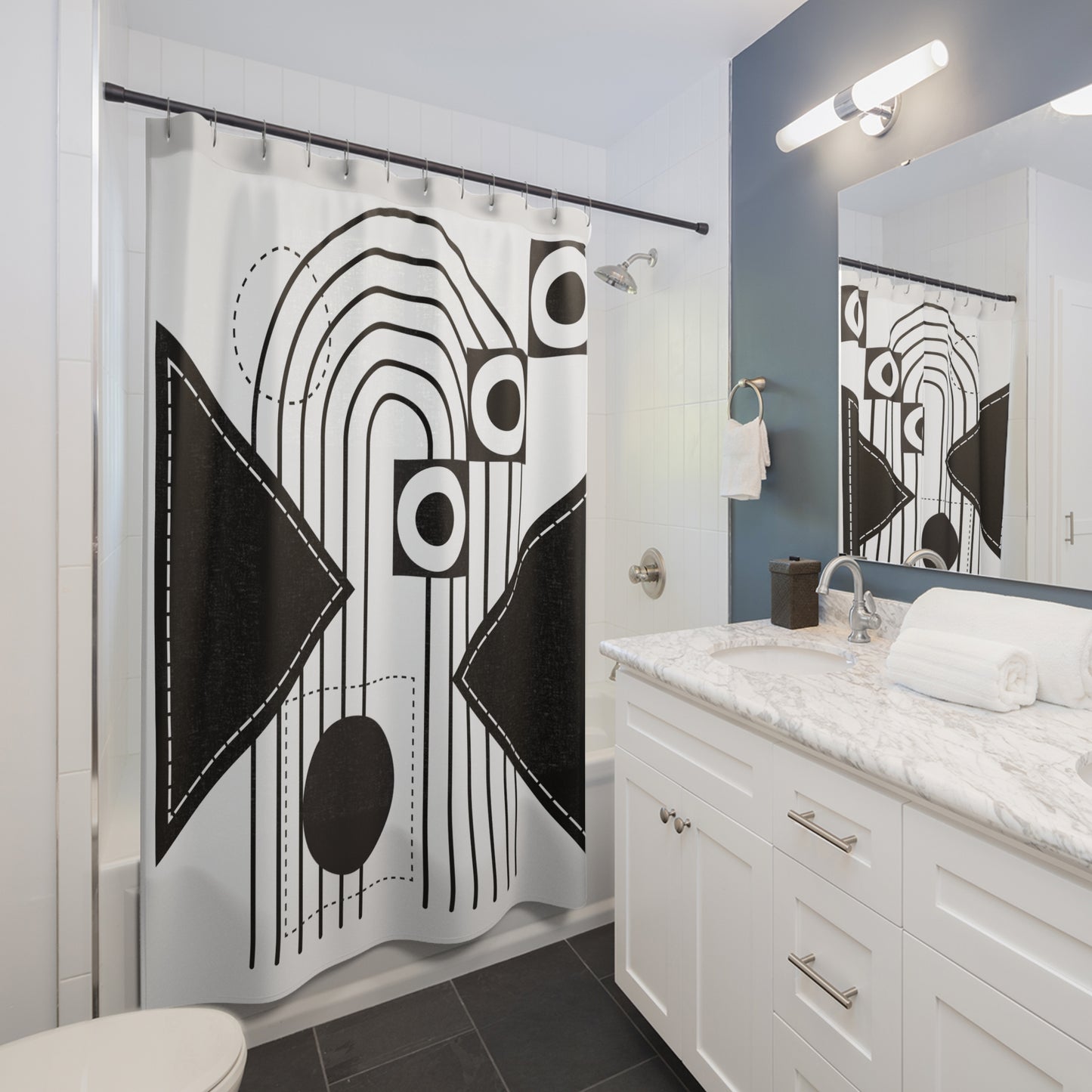 Abstract Geometric Shower Curtain