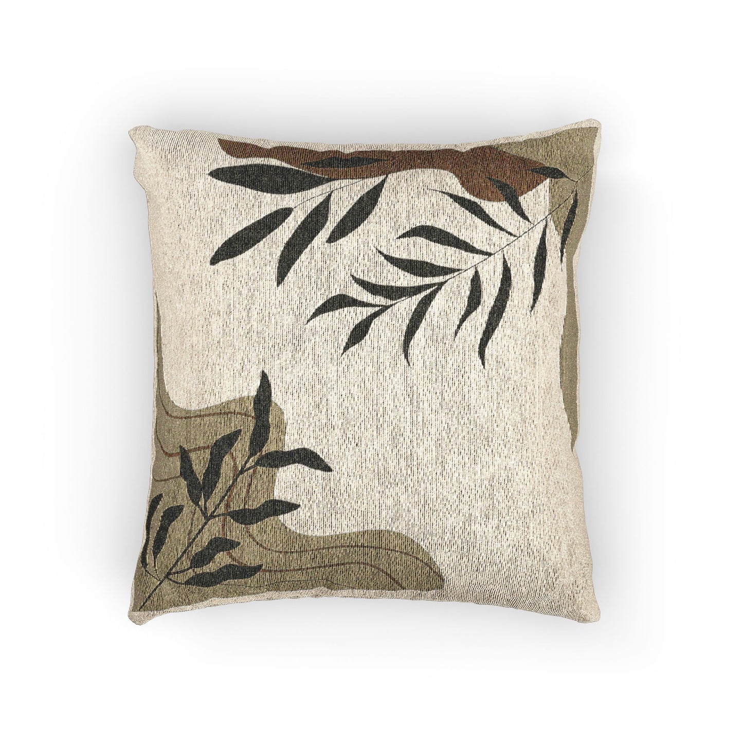 Botanical Flow Throw Pillow – Earthy Tones & Organic Geometry