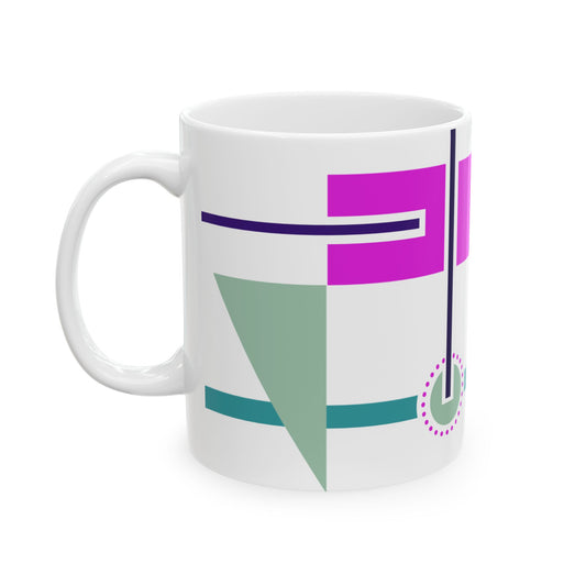 Magenta, Purple & Teal Abstract Geometry Coffee Mug | 11 oz Mug