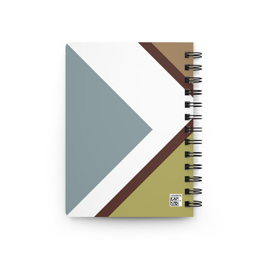 Dynamic Geometric Abstract Spiral Notebook | Modern Earth & Teal Angled Design Journal